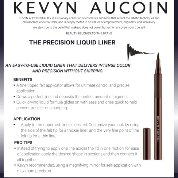 🌺Kevyn Aucoin The Precision Liquid Liner Eyeliner Black - Picture 8 of 12